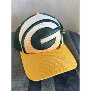 NFL GREEN BAY‎ PACKERS BIG G NEW ERA 39Thirty HAT Small - Medium Yellow w/Green